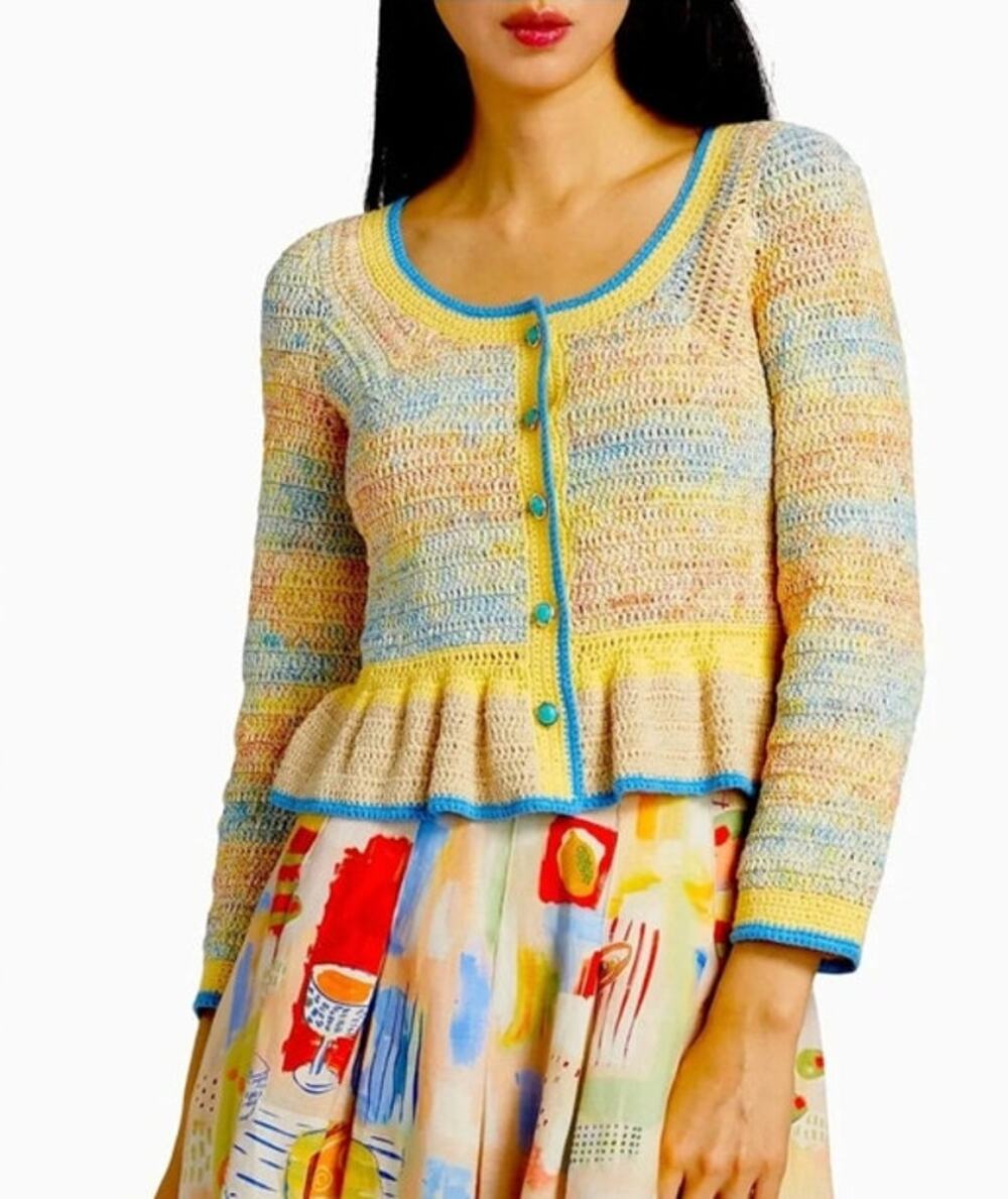 HUNTER BELL Sz XS Guiliana Striped Cotton Knit Cardigan Sweater NEW